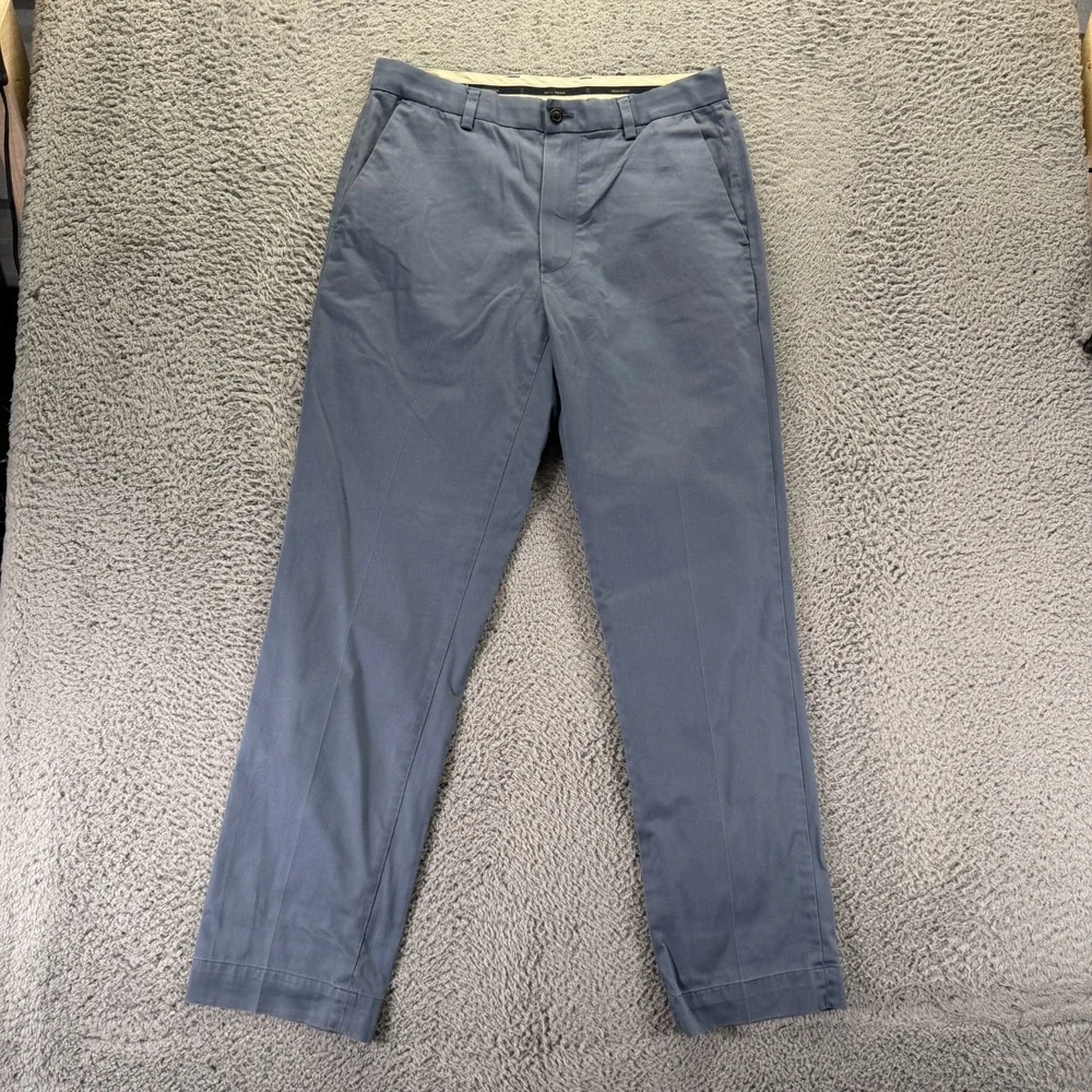 Brooks Brothers Clark Pant Mens 33x32 Gray Cotton Chino Straight Business Preppy
